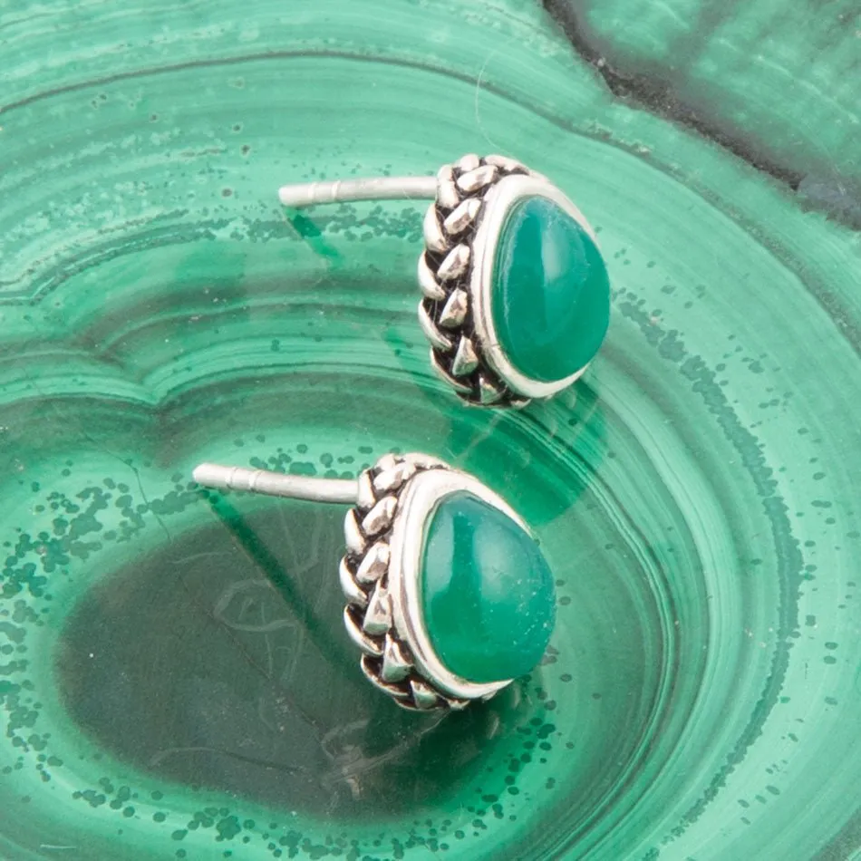 Green Onyx Teardrop Post Earrings sold by Barse product image thumbnail 4