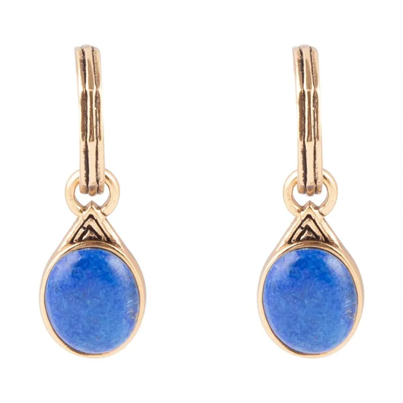 Nova Half-Hoop Blue Lapis and Golden Earrings sold by Barse