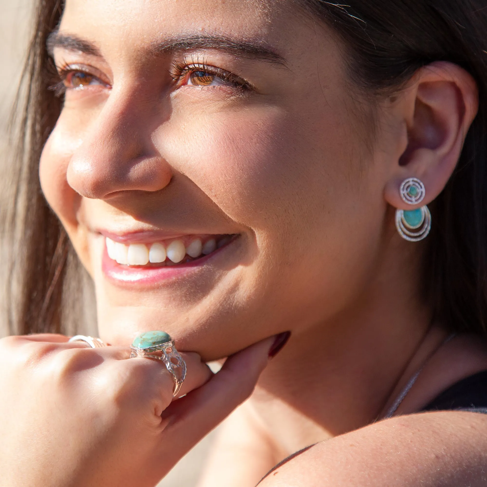 Hypnosis Turquoise and Sterling Silver Earrings sold by Barse product image thumbnail 2