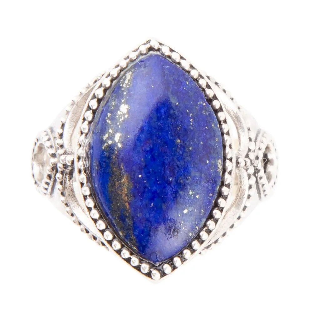 Blue Lapis and Sterling Silver Marquis Ring sold by Barse product image thumbnail 3