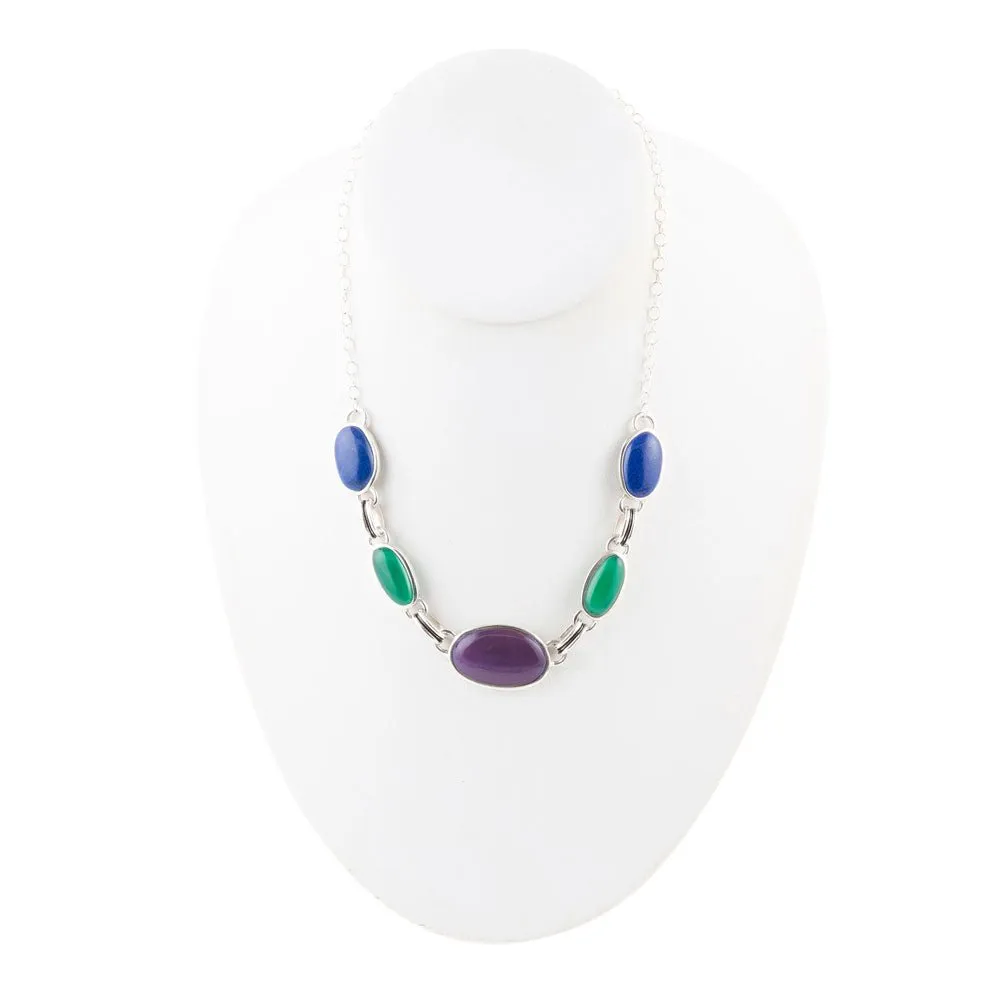 Peacock Purple Agate Multistone Necklace sold by Barse product image thumbnail 3