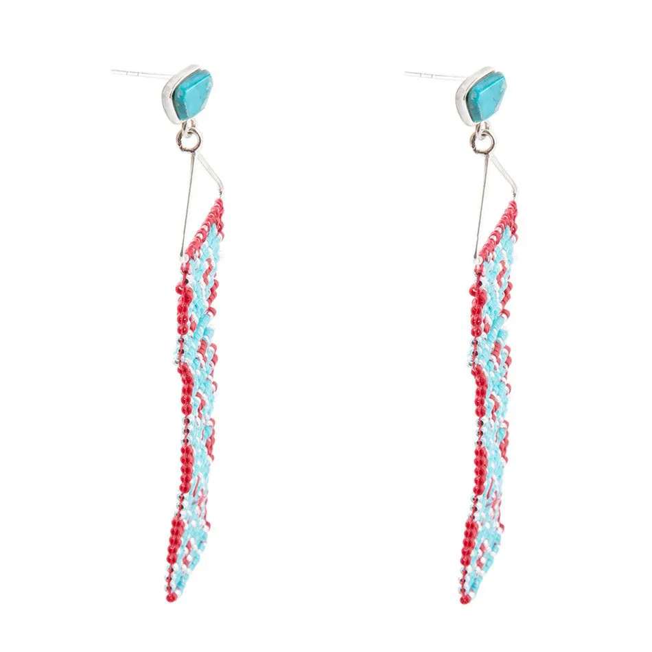 Turquoise Woven Seed Bead Earrings sold by Barse product image thumbnail 3