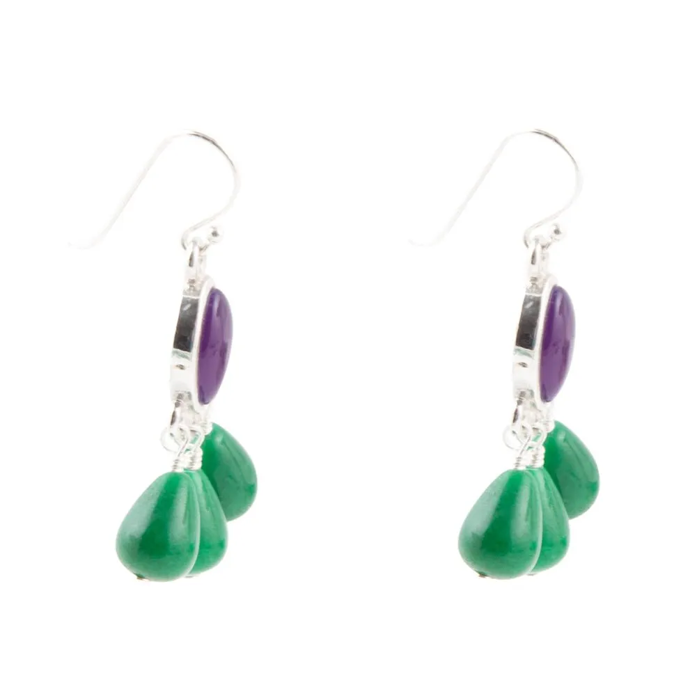 Peacock Purple Agate Drop Earrings sold by Barse product image thumbnail 3