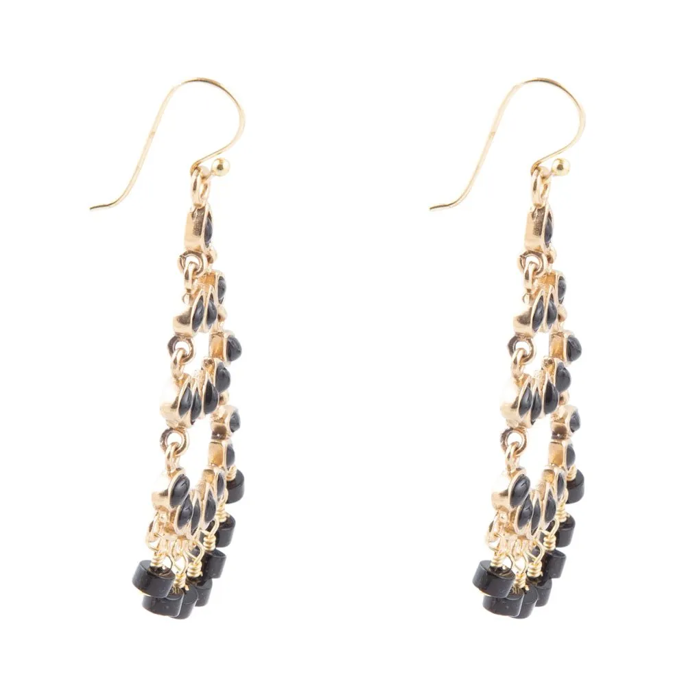 Xavier Black Onyx Chandelier Earrings sold by Barse product image thumbnail 3