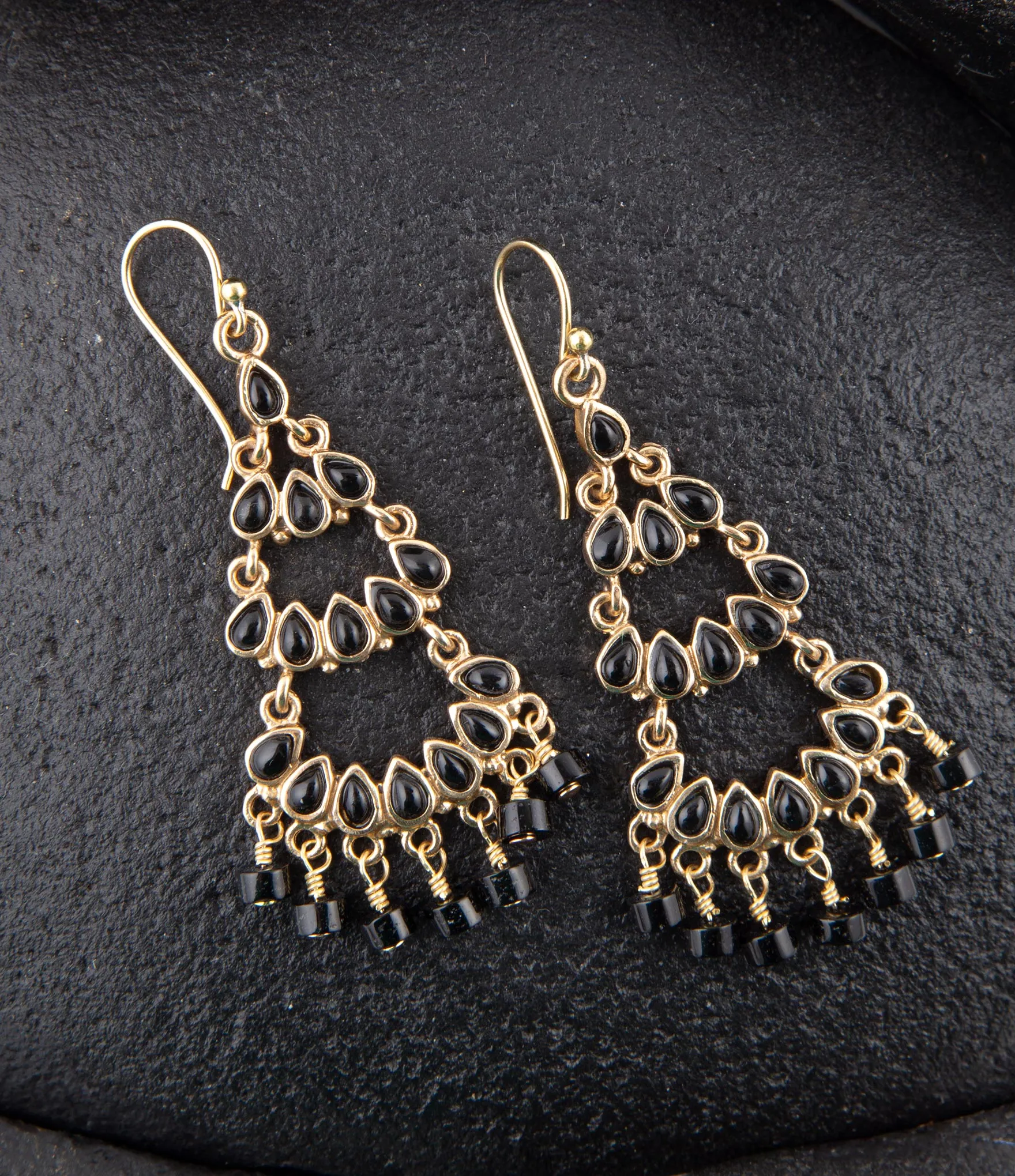 Xavier Black Onyx Chandelier Earrings sold by Barse product image thumbnail 2