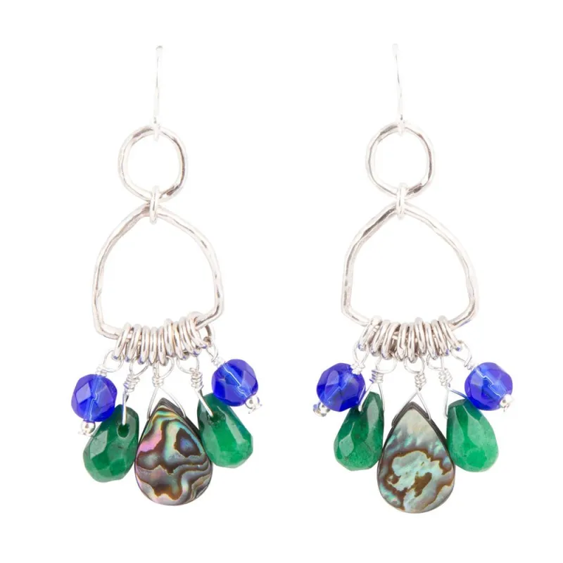 Peacock Abalone Drop Earrings sold by Barse