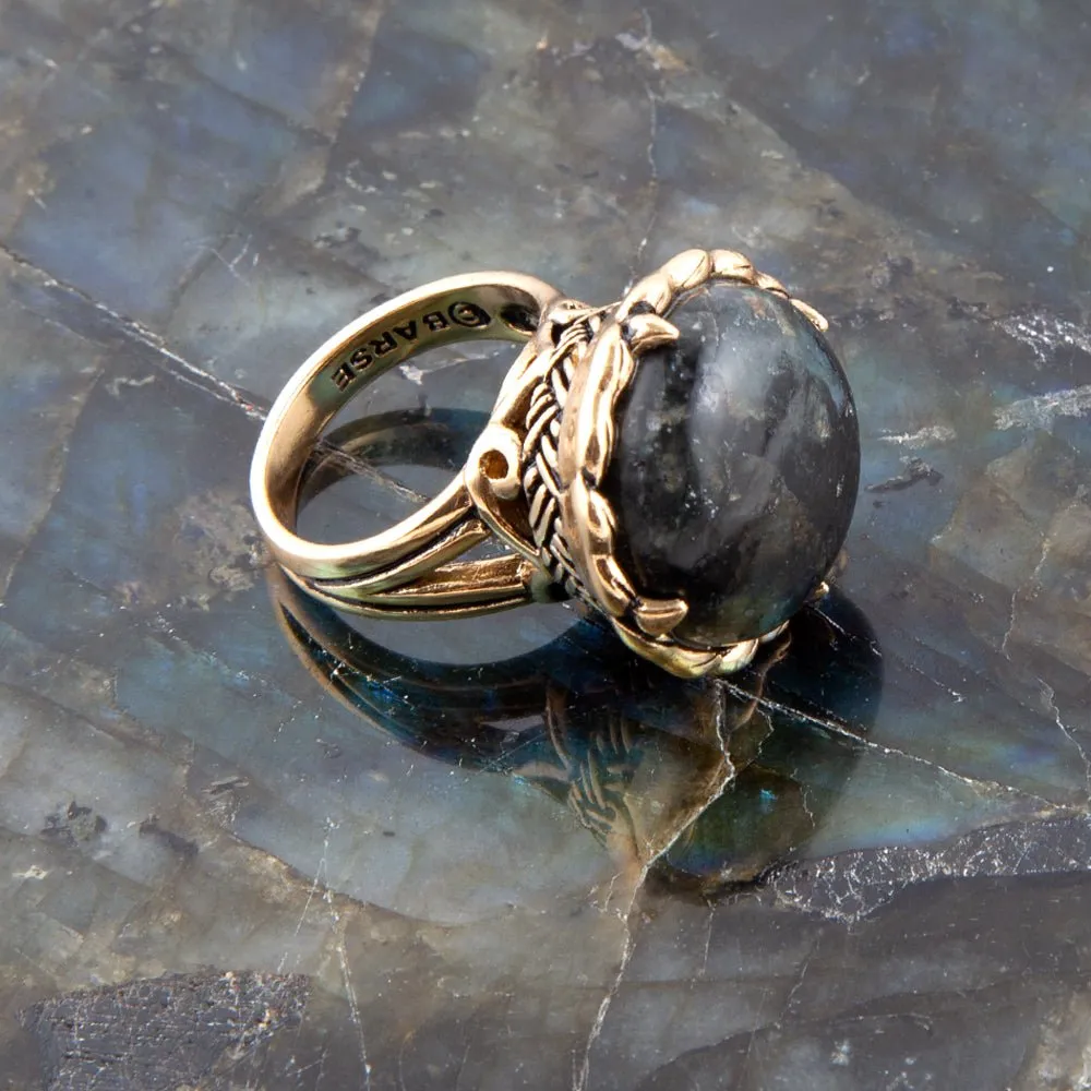 Black Labradorite and Golden Statement Ring sold by Barse product image thumbnail 2
