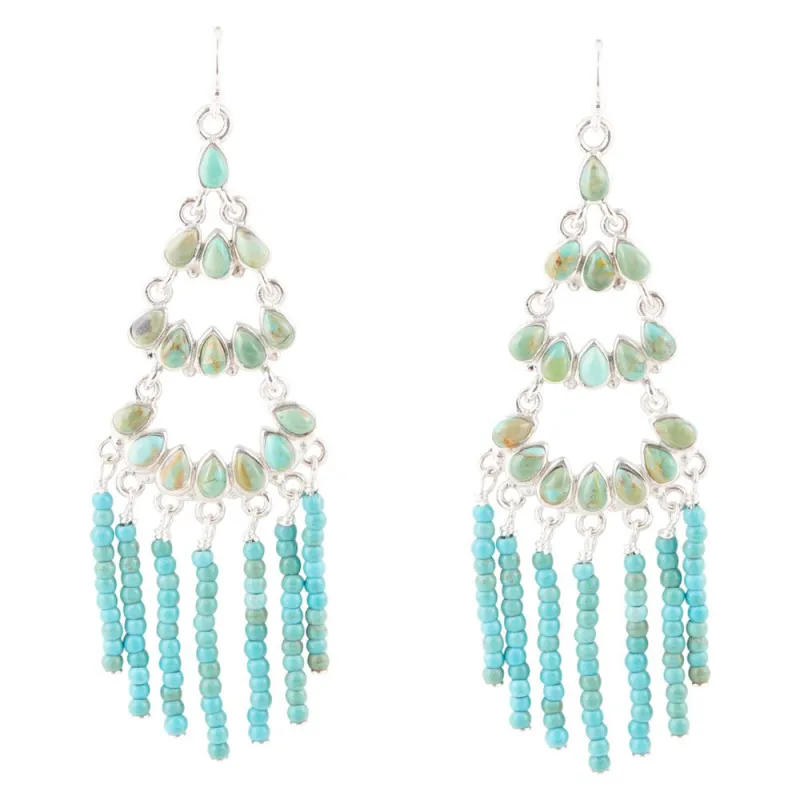 Turquoise Layered Chandelier Earrings sold by Barse
