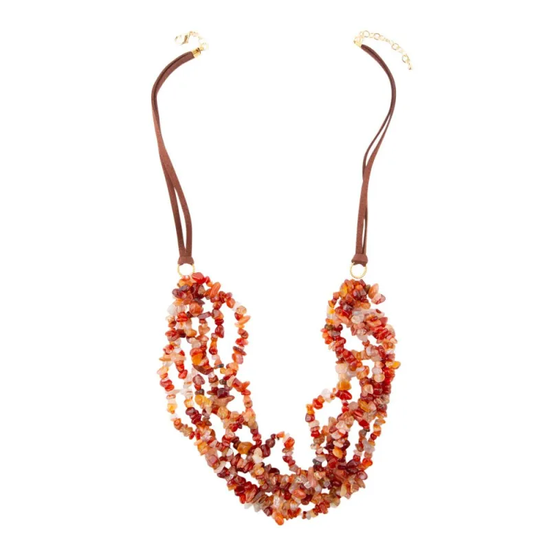 Xavier Carnelian Multi-Strand Necklace made by Barse