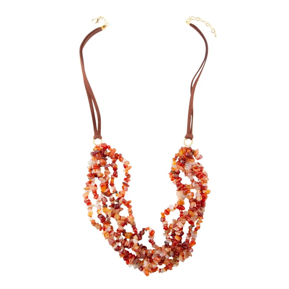 Xavier Carnelian Multi-Strand Necklace sold by Barse