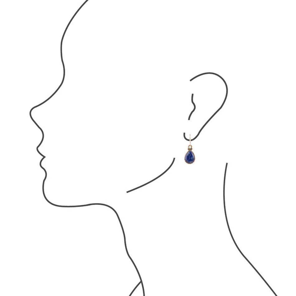 Dreamy Drop Blue Lapis and Golden Earrings sold by Barse product image thumbnail 2