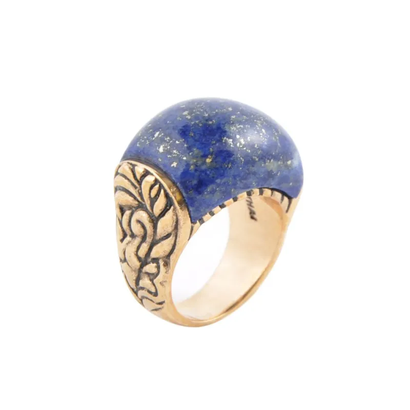 Flourished Bronze Ring - Lapis sold by Barse