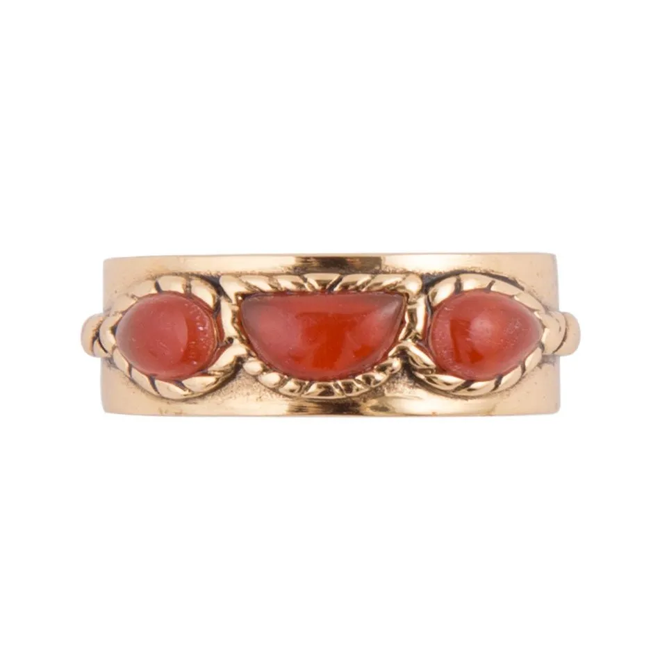 Triple Stone Orange Carnelian and Golden Ring sold by Barse product image thumbnail 2