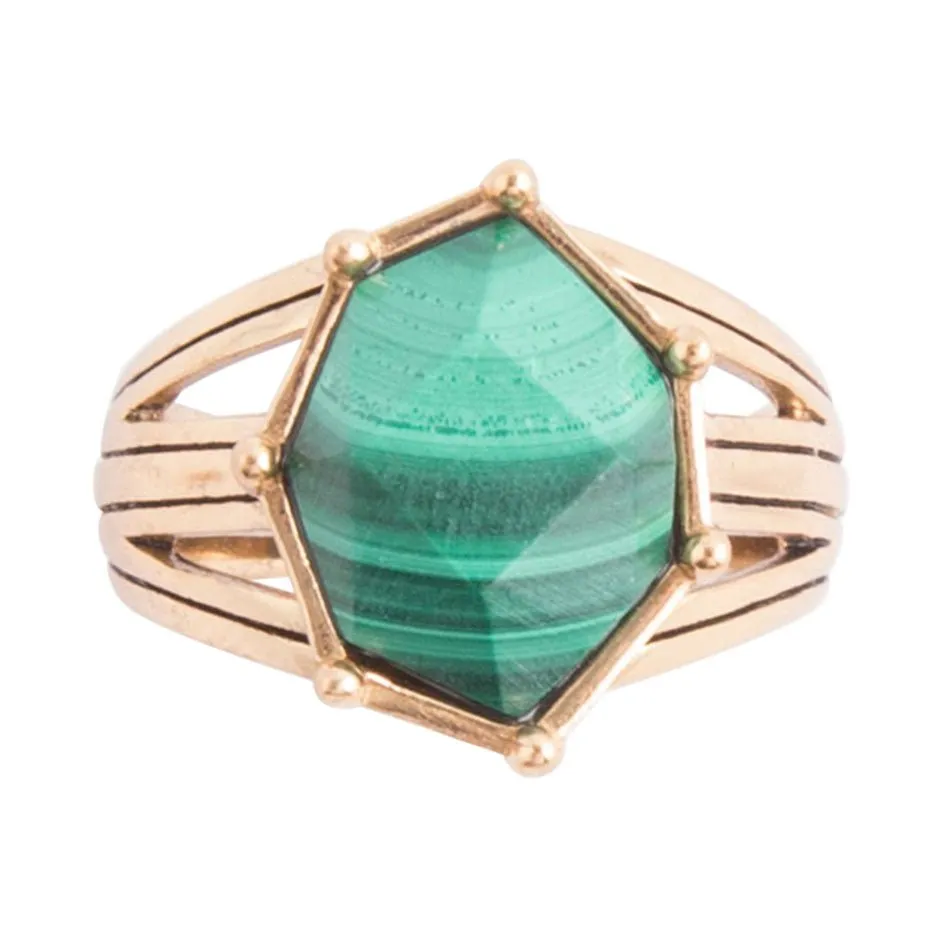 Lucky 7's Green Malachite Golden Ring sold by Barse product image thumbnail 2