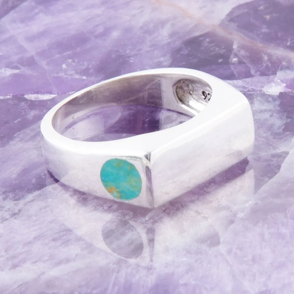 Signet Turquoise and Sterling Silver In The Hole Ring sold by Barse product image thumbnail 2