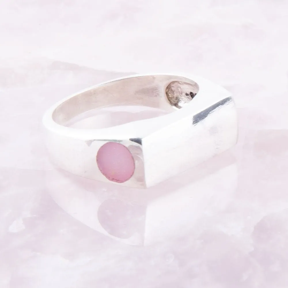Signet Pink Opal and Sterling Silver In The Hole Ring sold by Barse product image thumbnail 2