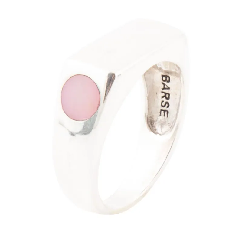 Signet Pink Opal and Sterling Silver In The Hole Ring sold by Barse