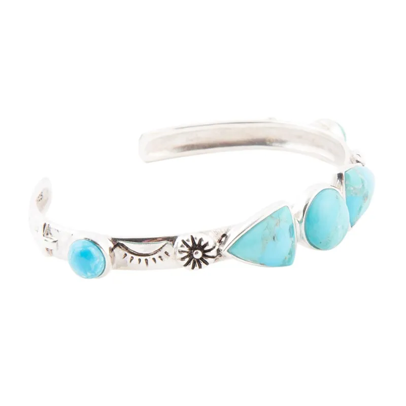 Blue Turquoise and Sterling Silver Cuff Bracelet sold by Barse