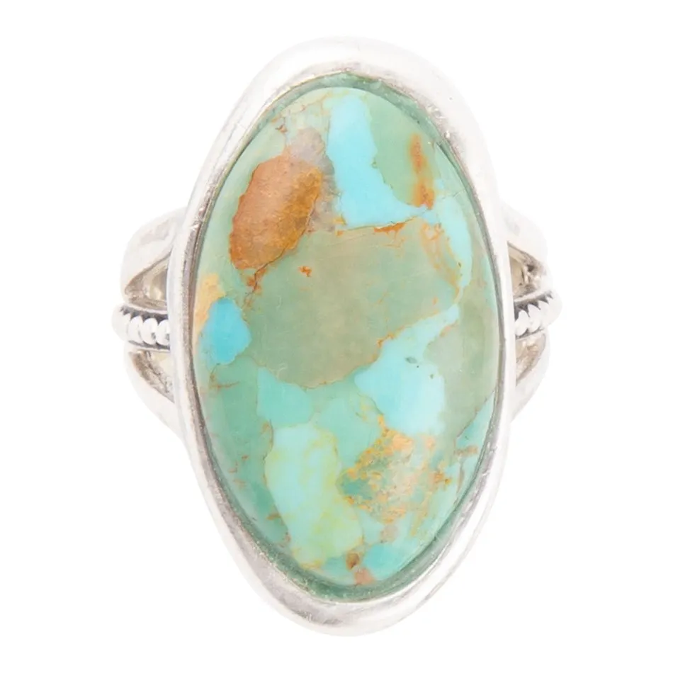 Blue Turquoise and Sterling Silver Oval Ring sold by Barse product image thumbnail 3