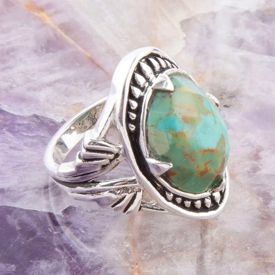 Sweet Dreams Faceted Blue Turquoise and Sterling Silver Ring sold by Barse product image thumbnail 3