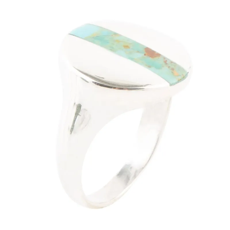 Signet Turquoise and Sterling Silver Circle Ring sold by Barse