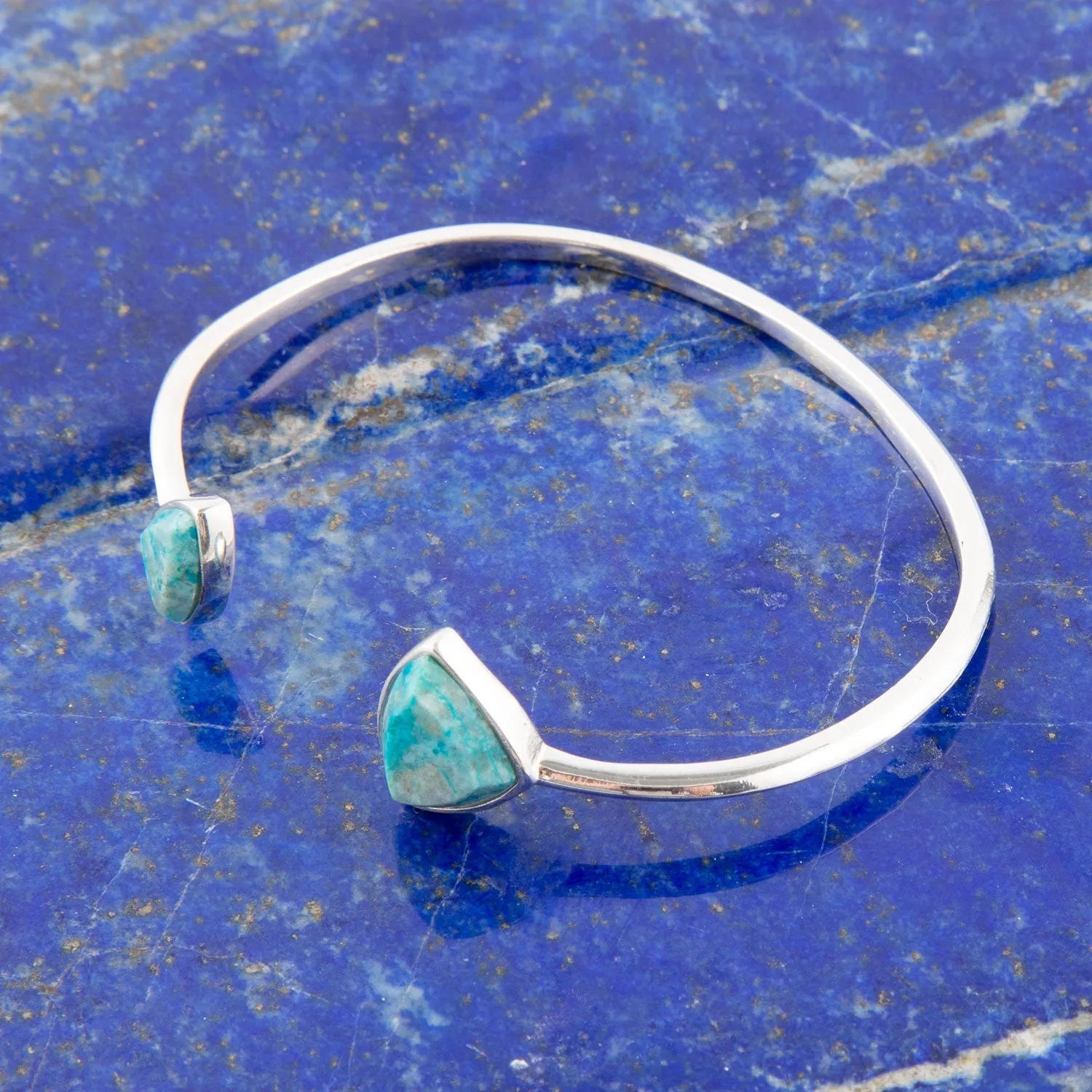 Chrysocolla Open Cuff Bracelet sold by Barse product image thumbnail 4