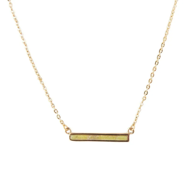 Dainty Green Aventurine Bar Necklace sold by Barse