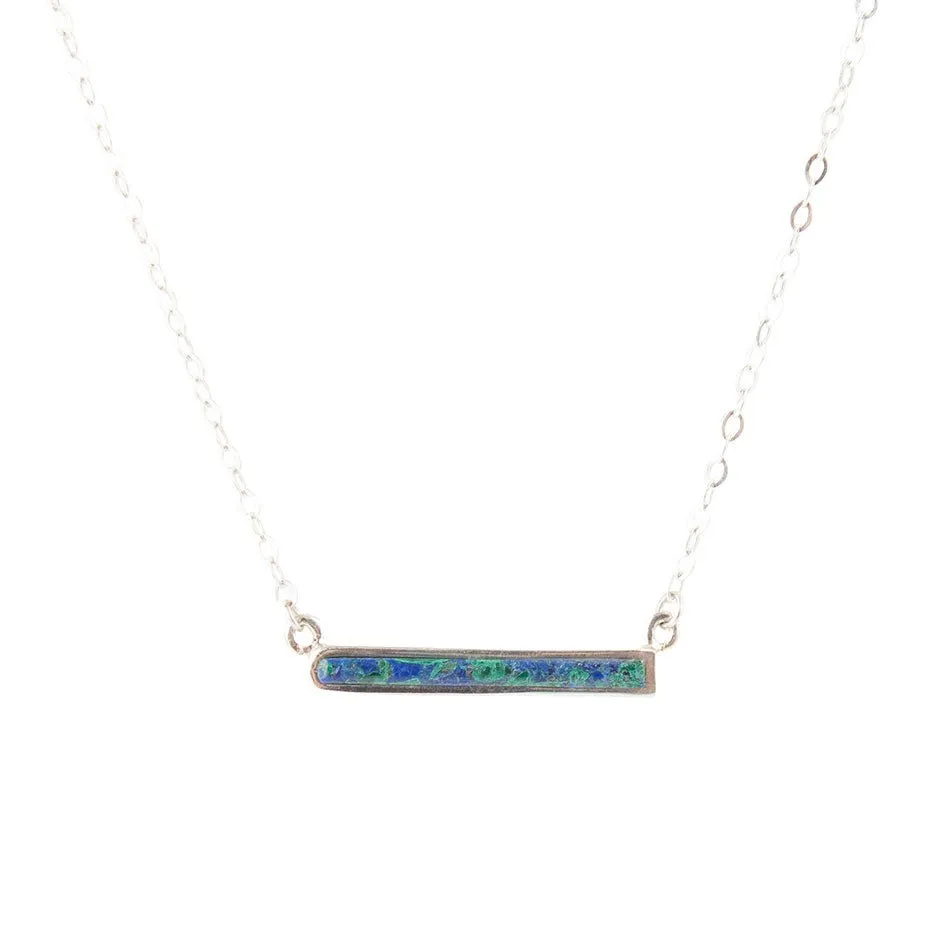 Dainty Azurite Bar Necklace sold by Barse