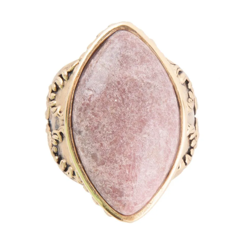 Champion Pink Rhodonite Golden Cocktail Ring sold by Barse product image thumbnail 3