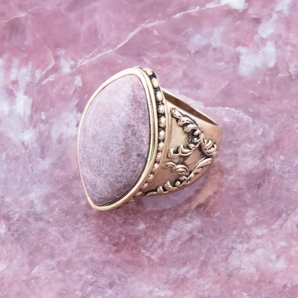 Champion Pink Rhodonite Golden Cocktail Ring sold by Barse product image thumbnail 2