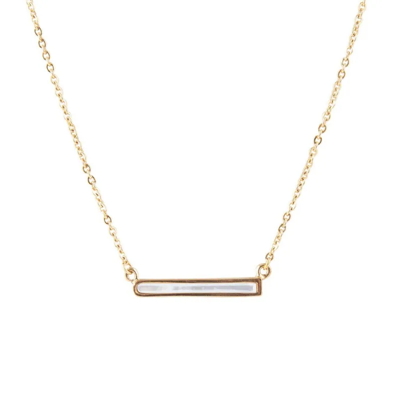 Dainty Mother of Pearl Bar Necklace sold by Barse
