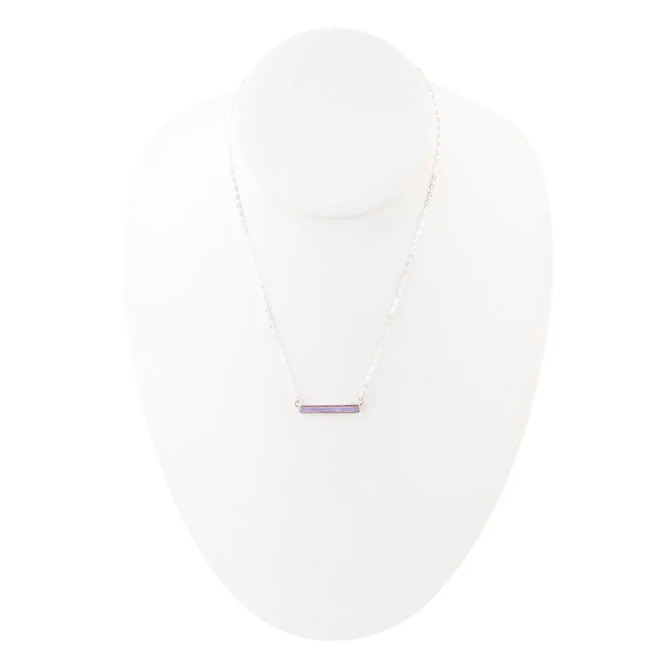 Dainty Amethyst Bar Necklace sold by Barse product image thumbnail 3
