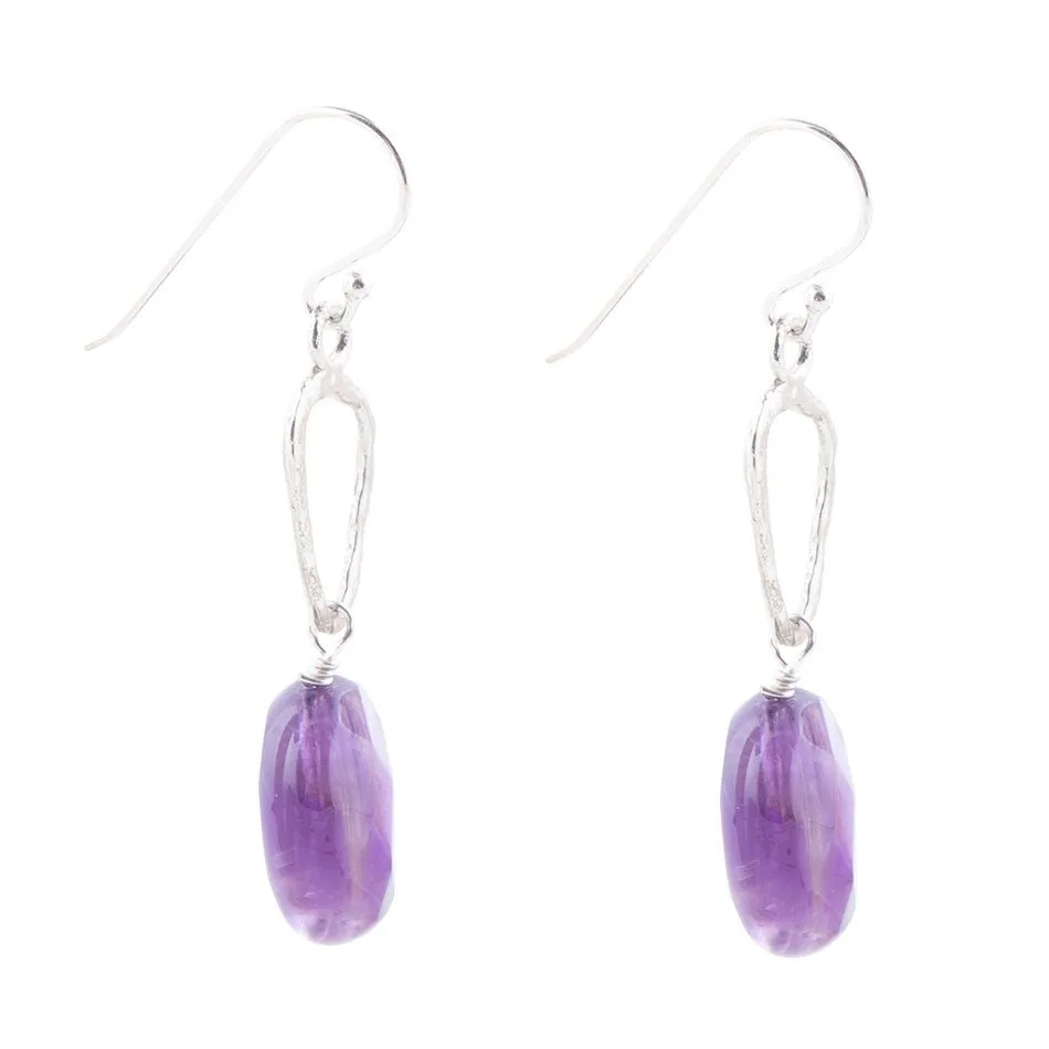 Amethyst and Sterling Silver Drop Earrings sold by Barse product image thumbnail 3