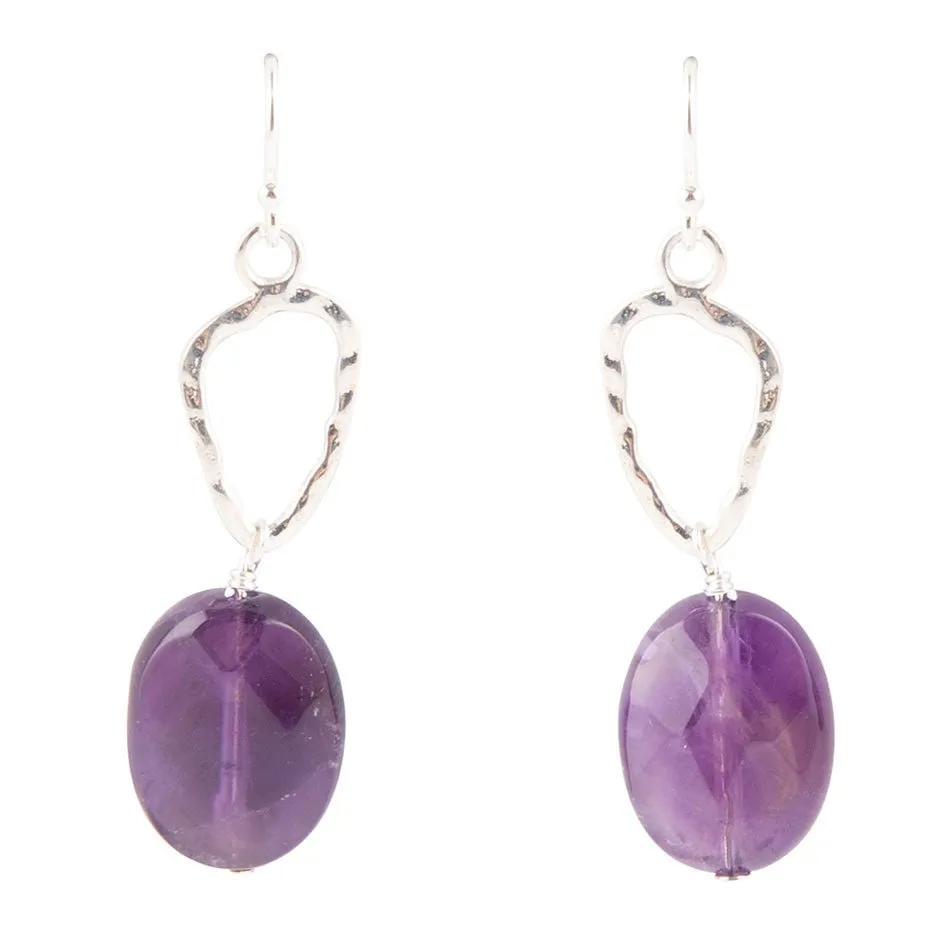 Amethyst and Sterling Silver Drop Earrings sold by Barse product image thumbnail 2