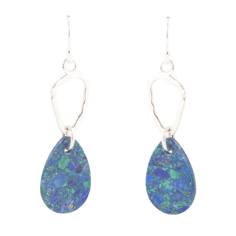 Azurite and Sterling Silver Drop Earrings sold by Barse