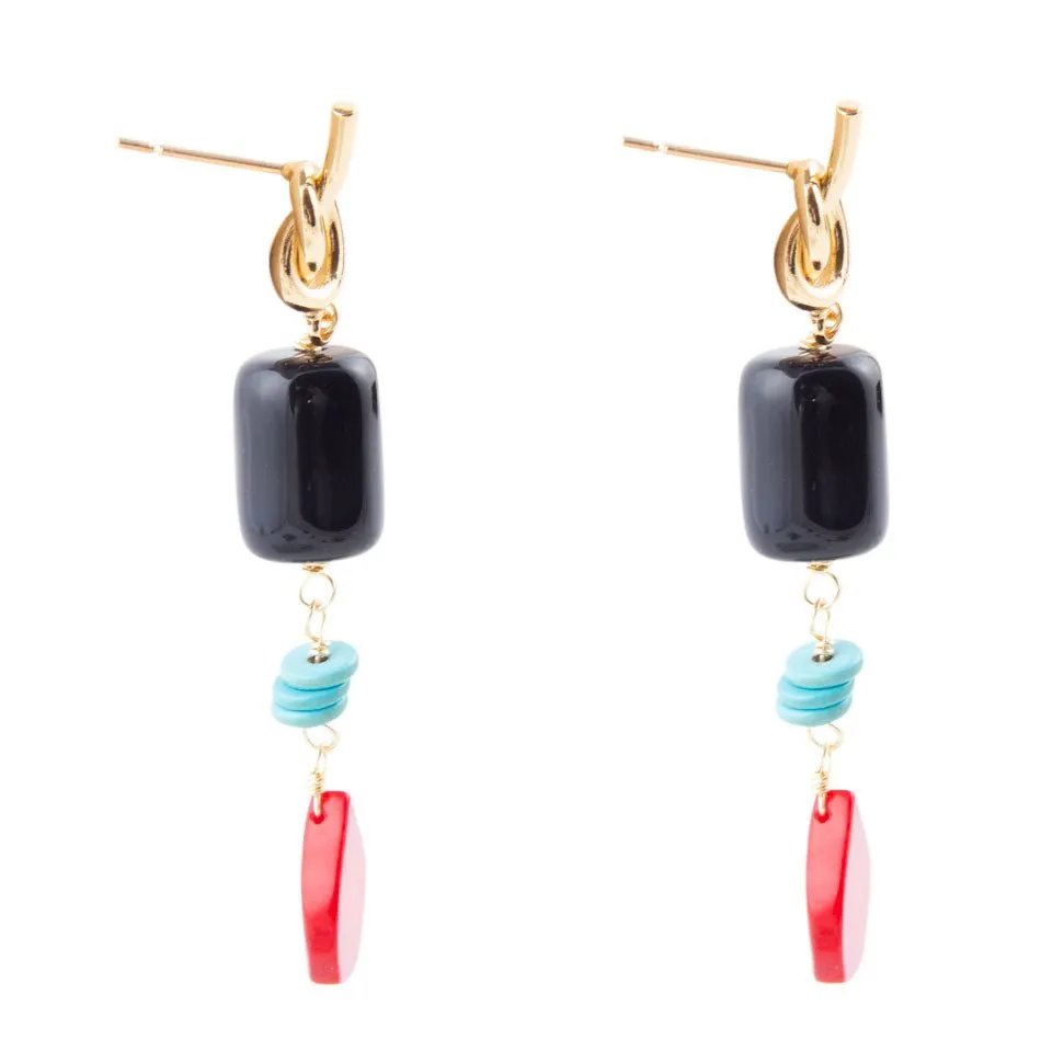Lapis and Coral Post Drop Earrings sold by Barse product image thumbnail 3
