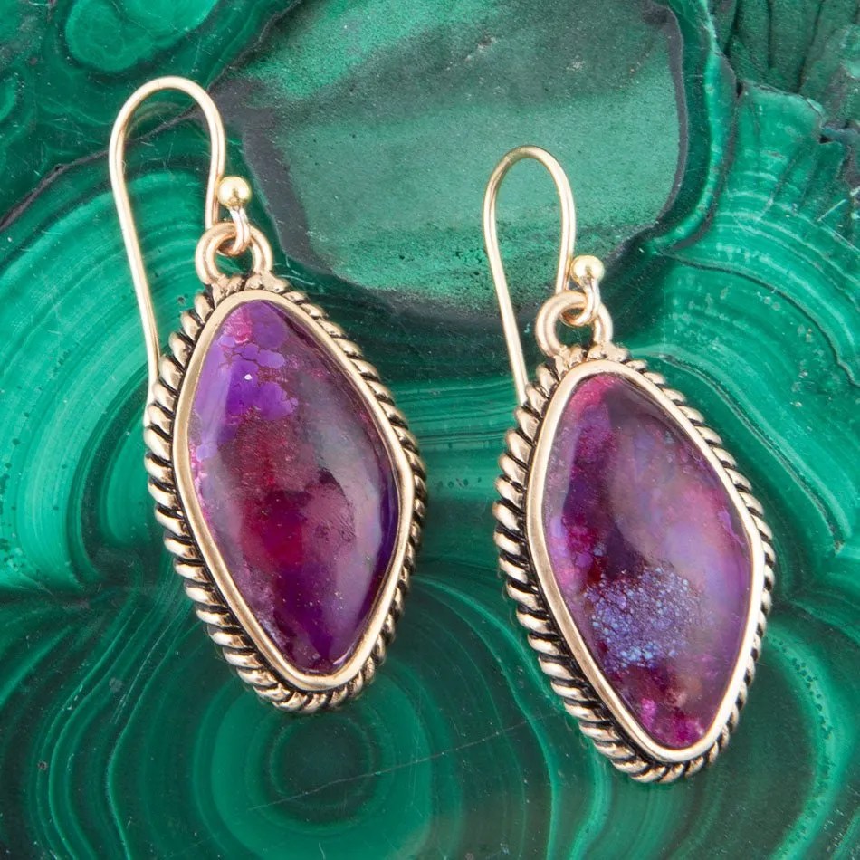 Purple Turquoise Boulder Statement Earrings sold by Barse product image thumbnail 3