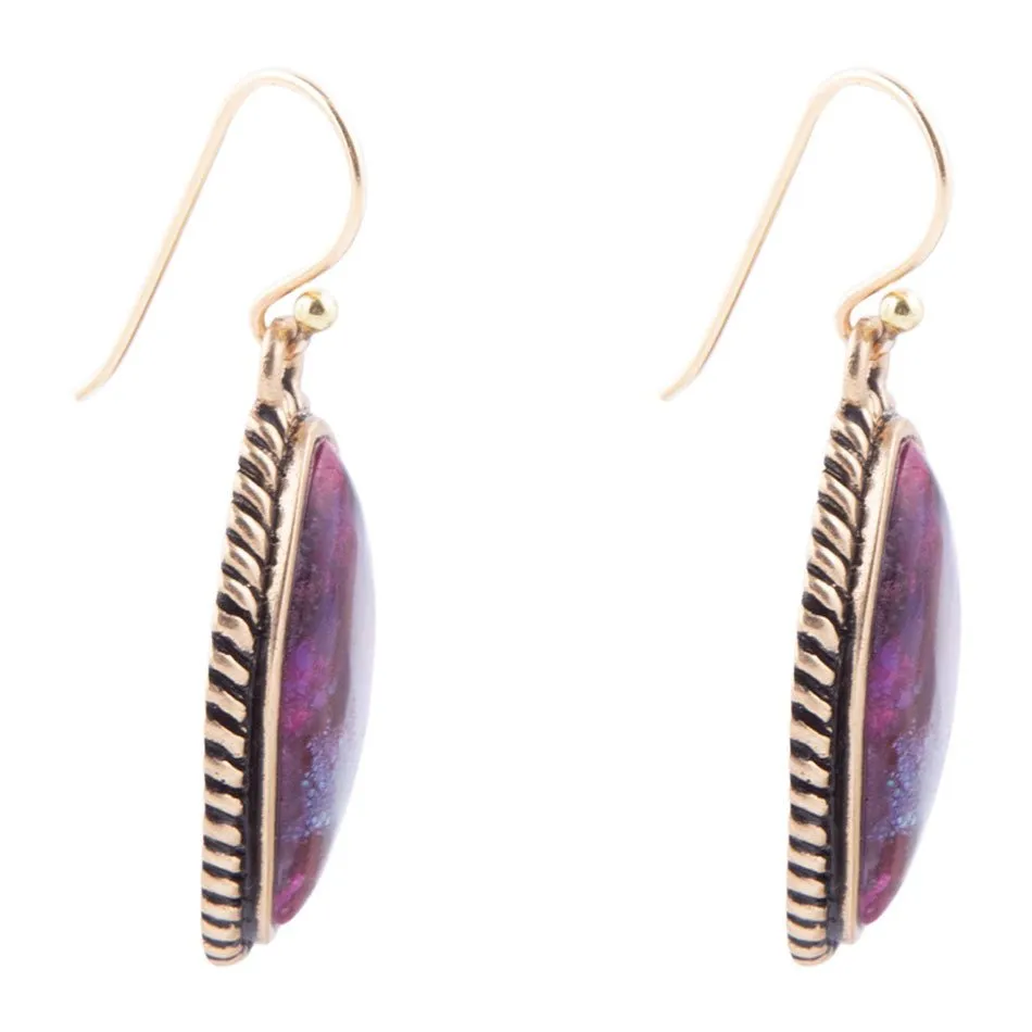 Purple Turquoise Boulder Statement Earrings sold by Barse product image thumbnail 4