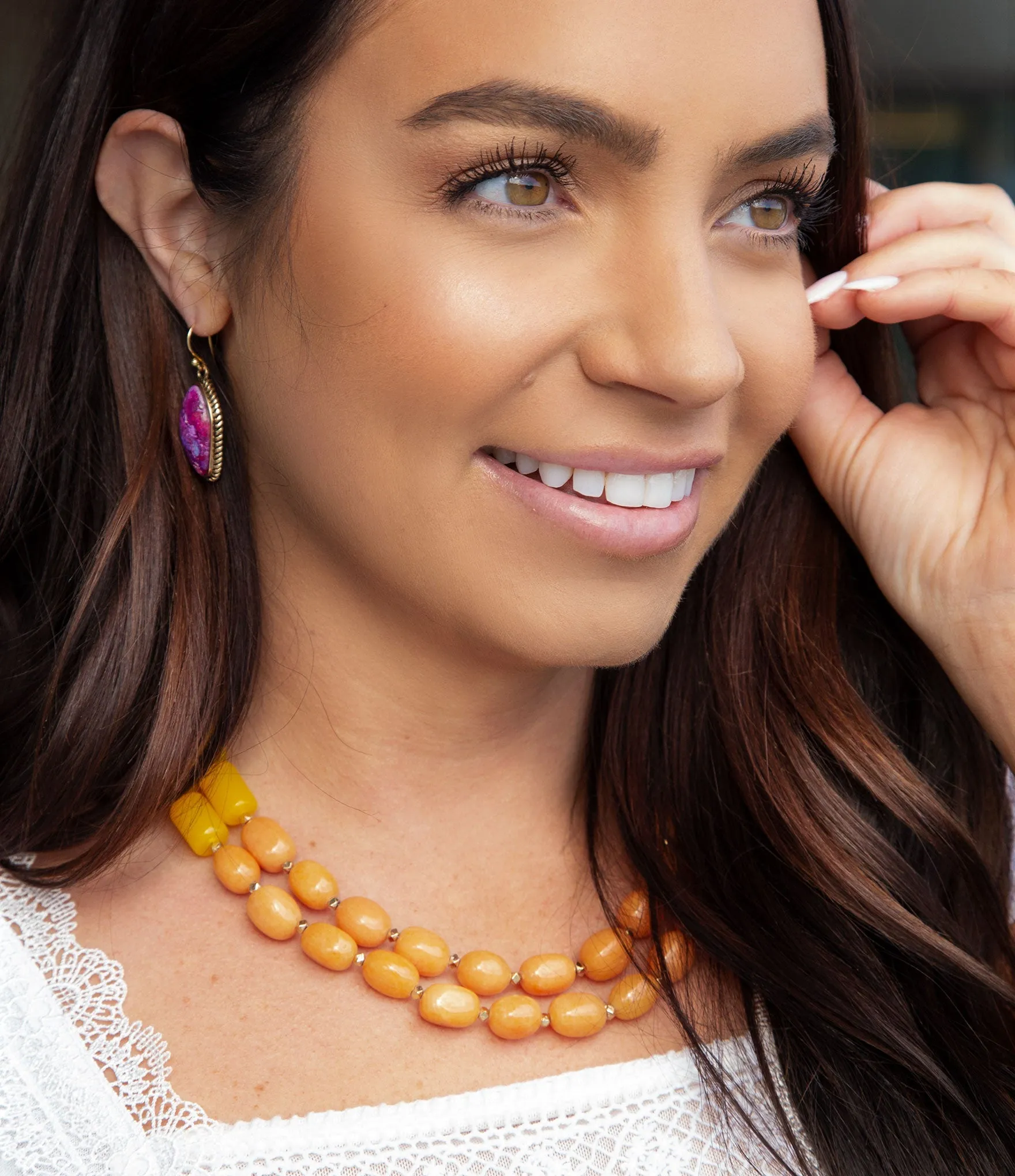Purple Turquoise Boulder Statement Earrings sold by Barse product image thumbnail 2