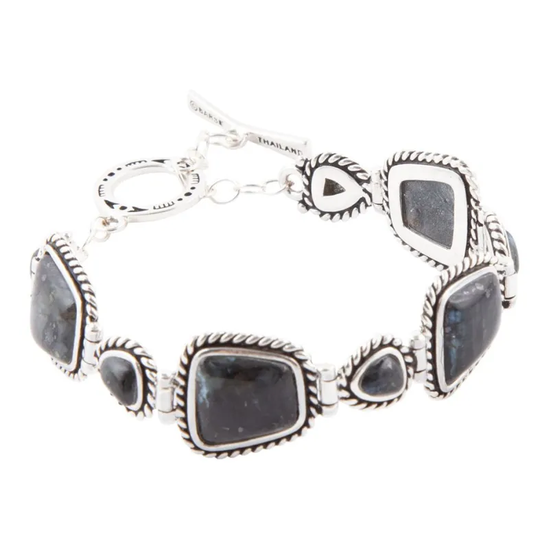 Midnight Labradorite and Sterling Silver Toggle Bracelet sold by Barse