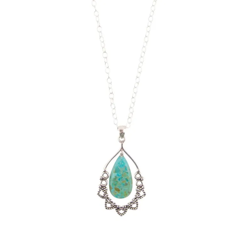 Lace Turquoise and Sterling Silver Necklace sold by Barse
