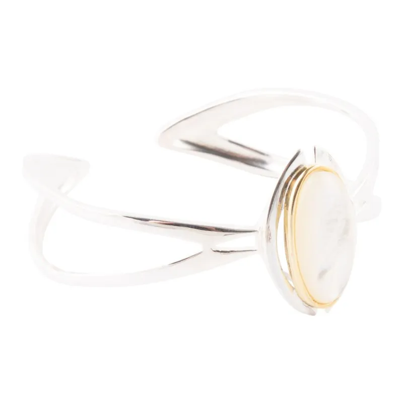 Shine Bright Mother of Pearl Cuff Bracelet sold by Barse