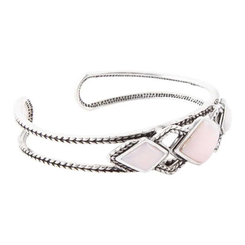 Pink Opal and Sterling Silver Cuff Bracelet sold by Barse