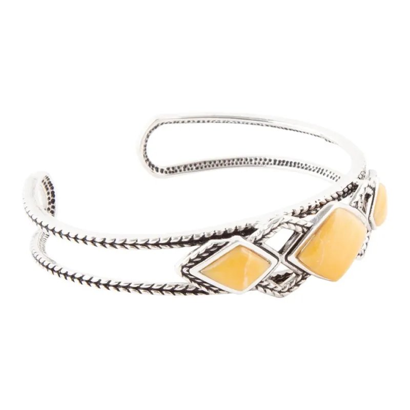 Yellow Agate and Sterling Silver Cuff Bracelet sold by Barse