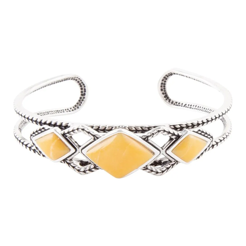 Yellow Agate and Sterling Silver Cuff Bracelet sold by Barse product image thumbnail 3