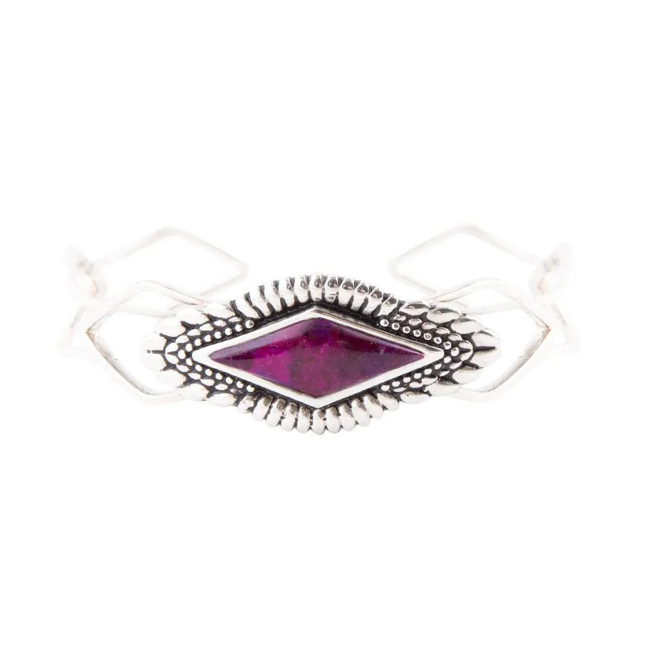 Anemone Purple Turquoise and Sterling Silver Cuff Bracelet sold by Barse product image thumbnail 3