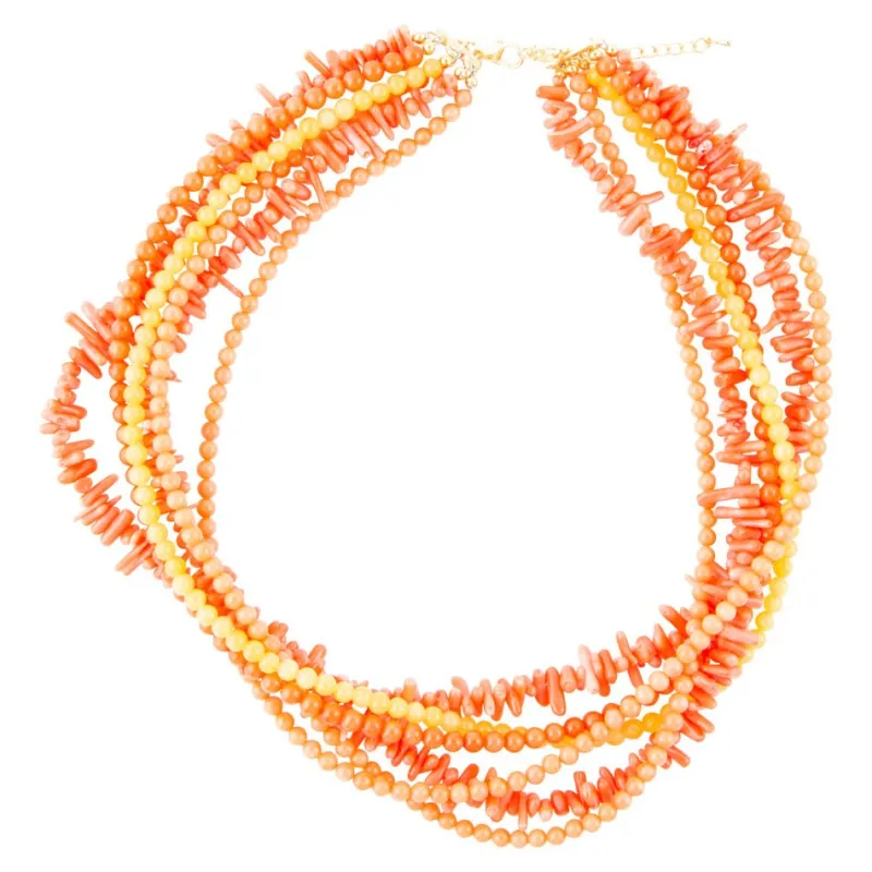 Celosia Coral Torsade Necklace sold by Barse