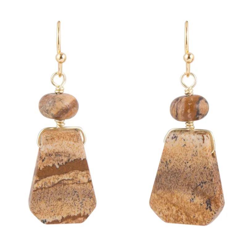 Picture Jasper Slab Earrings sold by Barse