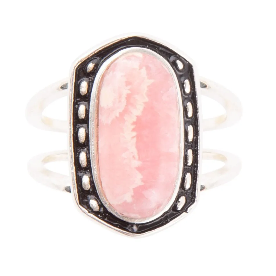 Shielded Pink Rhodonite and Sterling Silver Ring sold by Barse product image thumbnail 4