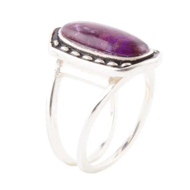Shielded Purple Turquoise and Sterling Silver Ring sold by Barse